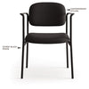 HON® VL616 Stacking Guest Chair with Arms, Fabric Upholstery, 23.25" x 21" x 32.75", Charcoal Seat, Charcoal Back, Black Base Guest & Reception Chairs - Office Ready