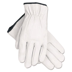 MCR™ Safety Grain Goatskin Driver Gloves, White, Large, 12 Pairs