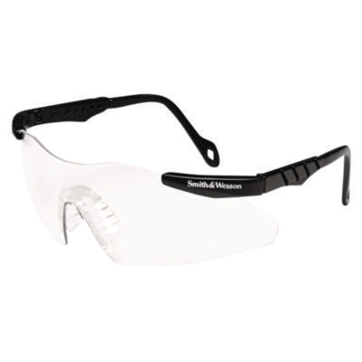 Smith & Wesson® Magnum 3G Safety Eyewear, Black Frame, Clear Lens Wraparound Safety Glasses - Office Ready