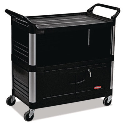 Rubbermaid® Commercial Xtra™ Equipment Cart, Plastic, 3 Shelves, 300 lb Capacity, 20.75