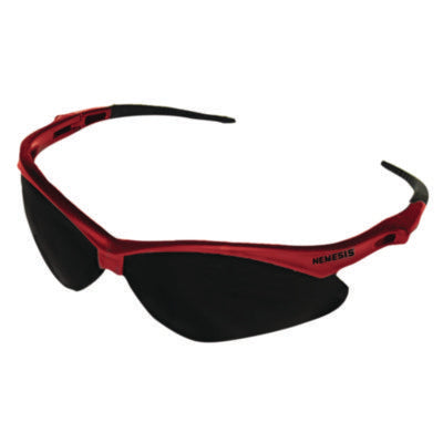 KleenGuard™ Nemesis* Safety Glasses, Red Frame, Smoke Lens Wraparound Safety Glasses - Office Ready