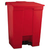 Rubbermaid® Commercial Indoor Utility Step-On Waste Container, 18 gal, Plastic, Red Indoor All-Purpose Waste Bins - Office Ready