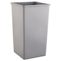 Rubbermaid® Commercial Untouchable® Square Waste Receptacle, 50 gal, Plastic, Gray Indoor Recycling Bins - Office Ready