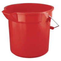 Rubbermaid® Commercial BRUTE® Round Utility Pail, 14 qt, Plastic, Red, 12