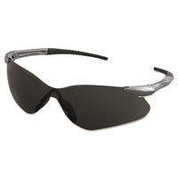 KleenGuard™ Nemesis* VL Safety Glasses, Gunmetal Frame, Smoke Uncoated Lens Wraparound Safety Glasses - Office Ready