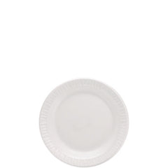 Dart® Quiet Classic Laminated Foam Dinnerware, Plate, 6" dia, White, 125/Pack