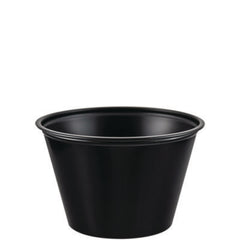 Dart® Polystyrene Portion Cups, 4 oz, Plastic, Black, 250/Bag, 10 Bags/Carton
