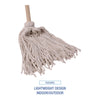 Boardwalk® Handle/Deck Mops, #20 White Cotton Head, 54" Natural Wood Handle Wet Mops - Office Ready