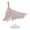 Boardwalk® Cotton Deck Mop, #16 White Cotton Head, 50" Wood Handle, 12/Carton Wet Mops - Office Ready