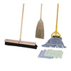 Boardwalk® Cleaning Kit, Medium Blue Cotton/Rayon/Synthetic Head, 60" Natural/Yellow Wood/Metal Handle Mop Kits - Office Ready