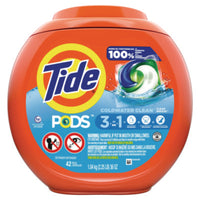 Tide® PODS™ Laundry Detergent, Clean Breeze, 36 oz Tub, 42 Pacs/Tub, 4 Tubs/Carton Laundry Detergents - Office Ready