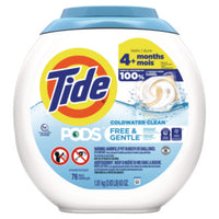 Tide® PODS™ Laundry Detergent, Free and Gentle, 63 oz Tub, 76 Pacs/Tub, 4 Tubs/Carton Laundry Detergents - Office Ready