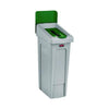 Rubbermaid® Commercial Slim Jim Recycling Station Kit, 1-Stream Paper, 23 gal, Plastic, Green/Gray Indoor Recycling Bins - Office Ready