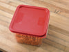 Carlisle Squares Food Storage Container Lid, 9 x 9 x 0.63, Red, Plastic Storage Food Containers - Office Ready