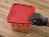 Carlisle Squares Food Storage Container Lid, 9 x 9 x 0.63, Red, Plastic Storage Food Containers - Office Ready