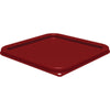 Carlisle Squares Food Storage Container Lid, 9 x 9 x 0.63, Red, Plastic Storage Food Containers - Office Ready