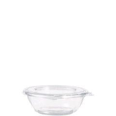 Dart® SafeSeal Tamper-Resistant, Tamper-Evident Bowls, Tamper-Evident Bowls with Flat Lid, 8 oz, 5.5" Diameter x 1.7" h, Clear, Plastic, 240/Carton