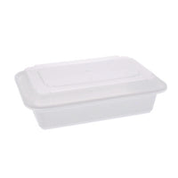 Pactiv Evergreen Newspring® VERSAtainer® Microwavable Containers, 8.8 x 6 x 2.5, White/Clear, Base/Lid Combo, 150/Carton Takeout Food Containers - Office Ready