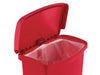 Rubbermaid® Commercial Slim Jim® Streamline® Resin Step-On Container, Front Step Style, 8 gal, Polyethylene, Red Indoor All-Purpose Waste Bins - Office Ready