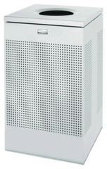 Rubbermaid® Commercial Designer Line™ Silhouettes Waste Receptacle, 20 gal, Steel, Silver Metallic