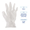 Boardwalk® Exam Vinyl Gloves, Powder/Latex-Free, 3 3/5 mil, Clear, Small, 100/Box Exam Gloves, Vinyl - Office Ready