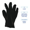 Boardwalk® Disposable General-Purpose Nitrile Gloves, Large, Black, 4.4 mil, 100/Box Disposable Work Gloves, Nitrile - Office Ready