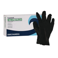 Boardwalk® Disposable General-Purpose Nitrile Gloves, Medium, Black, 4.4 mil, 100/Box Disposable Work Gloves, Nitrile - Office Ready