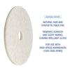 Boardwalk® Natural White Burnishing Floor Pads, 24" Diameter, White, 5/Carton Burnish/Buff Floor Pads - Office Ready