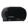 Boardwalk® Standard Twin Toilet Tissue Dispenser, 13 x 6.75 x 8.75, Black Standard Roll, Twin Toilet Paper Dispensers - Office Ready