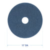 Boardwalk® Scrubbing Floor Pads, 13" Diameter, Blue, 5/Carton Scrub/Strip Floor Pads - Office Ready