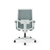 HON® Ignition® 2.0 4-Way Stretch Mid-Back Mesh Task Chair, 17" to 21" Seat Height, Basalt Seat, Fog Back, Designer White Base Office Chairs - Office Ready