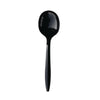 Boardwalk® Mediumweight Polypropylene Cutlery, Soup Spoon, Black, 1,000/Carton Disposable Soup Spoons - Office Ready