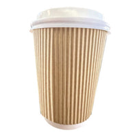 Karat® Ripple Hot Cups, 12 oz, Paper, Kraft/White, 500/Carton Hot Drink Cups - Office Ready