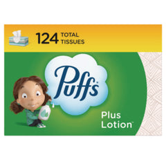 Puffs® Plus Lotion™ Facial Tissue, 2-Ply, White, 124 Sheets/Box, 24 Boxes/Carton