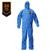 KleenGuard™ A20 Breathable Particle Protection Coveralls, Zip Front, Hood, Elastic Back, Wrists, Ankles, 2X-Large, Blue, 24/Carton Coveralls - Office Ready