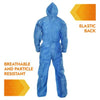 KleenGuard™ A20 Breathable Particle Protection Coveralls, Zip Front, Hood, Elastic Back, Wrists, Ankles, 2X-Large, Blue, 24/Carton Coveralls - Office Ready