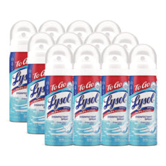 LYSOL® Brand Disinfectant Spray To Go, Crisp Linen Scent, 1.5 oz Aerosol Spray, 12/Carton