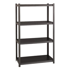 Alera® Steel Shelving Unit with Laminate Shelves, Four-Shelf, 36w x 18d x 60h, Steel, Black/Gun Metal Gray