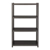 Alera® Steel Shelving Unit with Laminate Shelves, Four-Shelf, 36w x 18d x 60h, Steel, Black/Gun Metal Gray Multiuse Shelving, Open - Office Ready