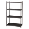 Alera® Steel Shelving Unit with Laminate Shelves, Four-Shelf, 36w x 18d x 60h, Steel, Black/Gun Metal Gray Multiuse Shelving, Open - Office Ready