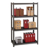 Alera® Steel Shelving Unit with Laminate Shelves, Four-Shelf, 36w x 18d x 60h, Steel, Black/Gun Metal Gray Multiuse Shelving, Open - Office Ready