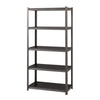 Alera® Steel Shelving Unit with Laminate Shelves, Five-Shelf, 36w x 18d x 72h, Steel, Black/Gun Metal Gray Multiuse Shelving, Open - Office Ready