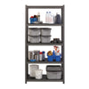 Alera® Steel Shelving Unit with Laminate Shelves, Five-Shelf, 36w x 18d x 72h, Steel, Black/Gun Metal Gray Multiuse Shelving, Open - Office Ready