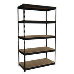 Alera® Steel Shelving Unit with Particleboard Shelves, Five-Shelf, 48w x 24d x 84h, Steel, Black