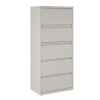 Alera® Lateral File, 5 Legal/Letter-Size File Drawers, Light Gray, 30