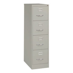 Alera® Four-Drawer Economy Vertical File, 4 Letter-Size File Drawers, Light Gray, 15" x 25" x 52"