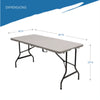 Iceberg IndestrucTable Classic Bi-Folding Table, Rectangular, 60" x 30" x 29", Platinum Multiuse Folding & Nesting Tables - Office Ready