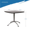 Iceberg CaféWorks™ Table, Square, 36" x 36" x 30", Graphite Granite/Silver Indoor Dining & Cafe Tables - Office Ready