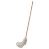 Boardwalk® Handle/Deck Mops, #32 White Cotton Head, 54" Natural Wood Handle, 6/Pack Wet Mops - Office Ready