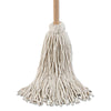 Boardwalk® Handle/Deck Mops, #32 White Cotton Head, 54" Natural Wood Handle, 6/Pack Wet Mops - Office Ready